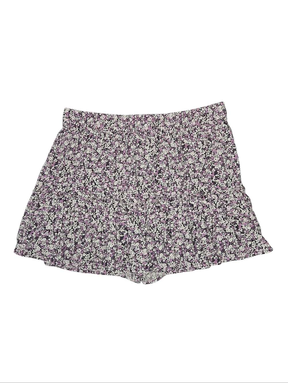 Zara Purple Floral High-Waist Ruffled Skort Size Large